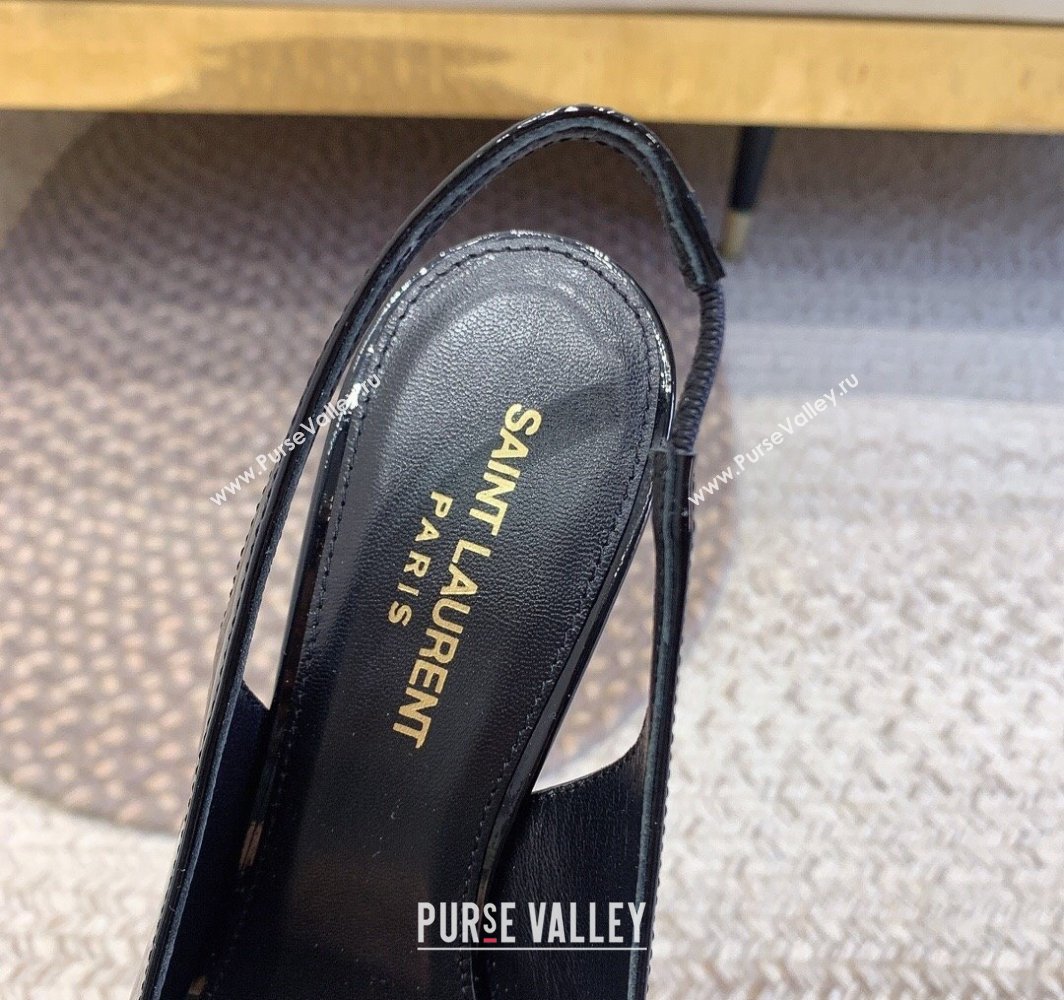 Saint Laurent Heel 8.5cm Opyum slingback Pumps in patent leather Black/Red (modeng-24032216)