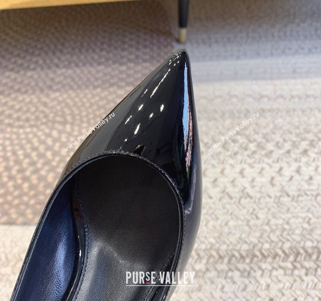 Saint Laurent Heel 8.5cm Opyum slingback Pumps in patent leather So Black (modeng-24032213)