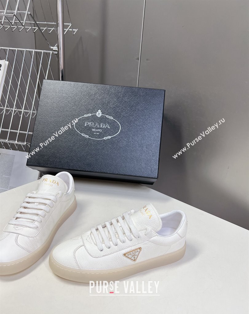 Prada Lane leather Women/Men Sneakers with enameled triangle 2EE394 01 2024 (modeng-24032691)