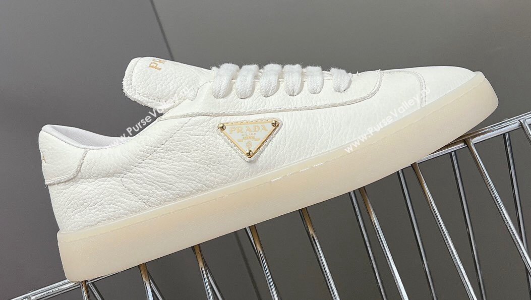 Prada Lane leather Women/Men Sneakers with enameled triangle 2EE394 01 2024 (modeng-24032691)