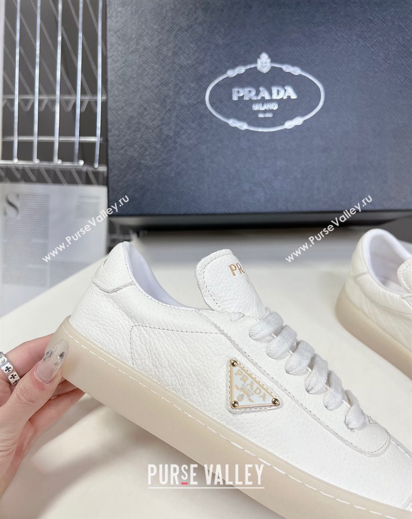 Prada Lane leather Women/Men Sneakers with enameled triangle 2EE394 01 2024 (modeng-24032691)