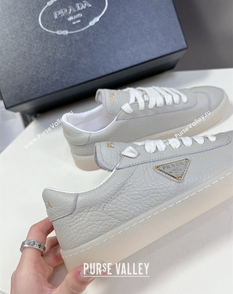 Prada Lane leather Women/Men Sneakers with enameled triangle 2EE394 03 2024 (modeng-24032693)