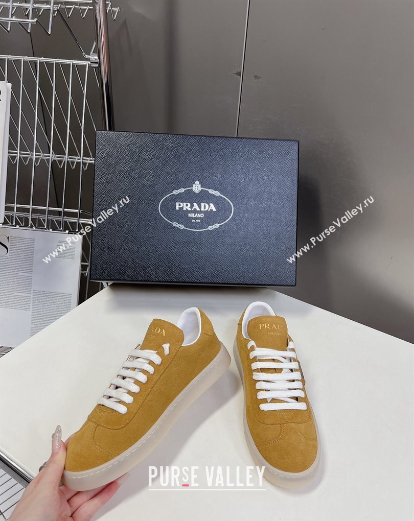 Prada Lane leather Women/Men Sneakers with enameled triangle 2EE394 05 2024 (modeng-24032695)