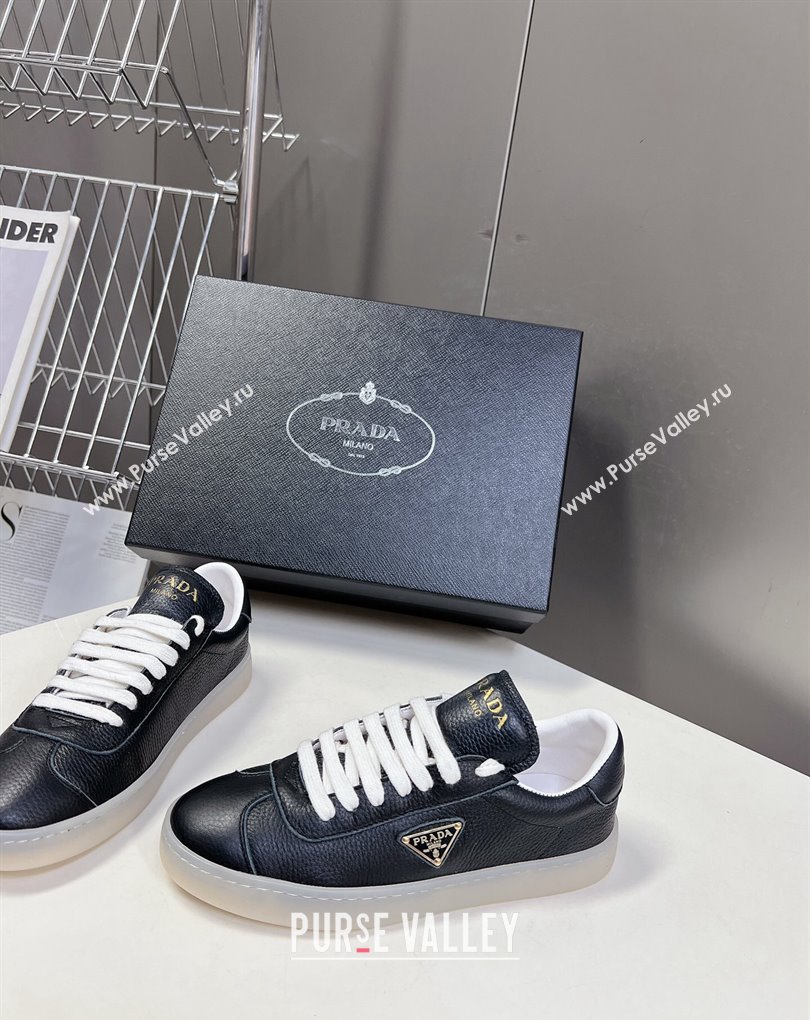 Prada Lane leather Women/Men Sneakers with enameled triangle 2EE394 07 2024 (modeng-24032697)