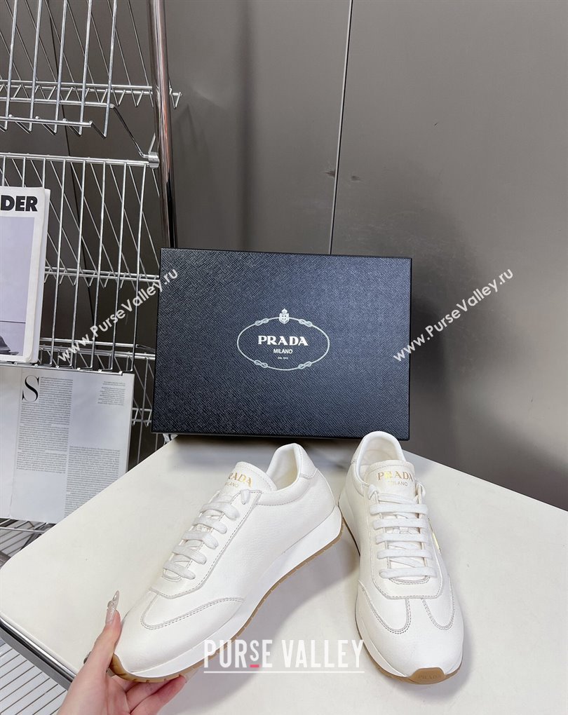 Prada leather Mens Sneakers with enameled triangle 01 2024 (modeng-240326a01)