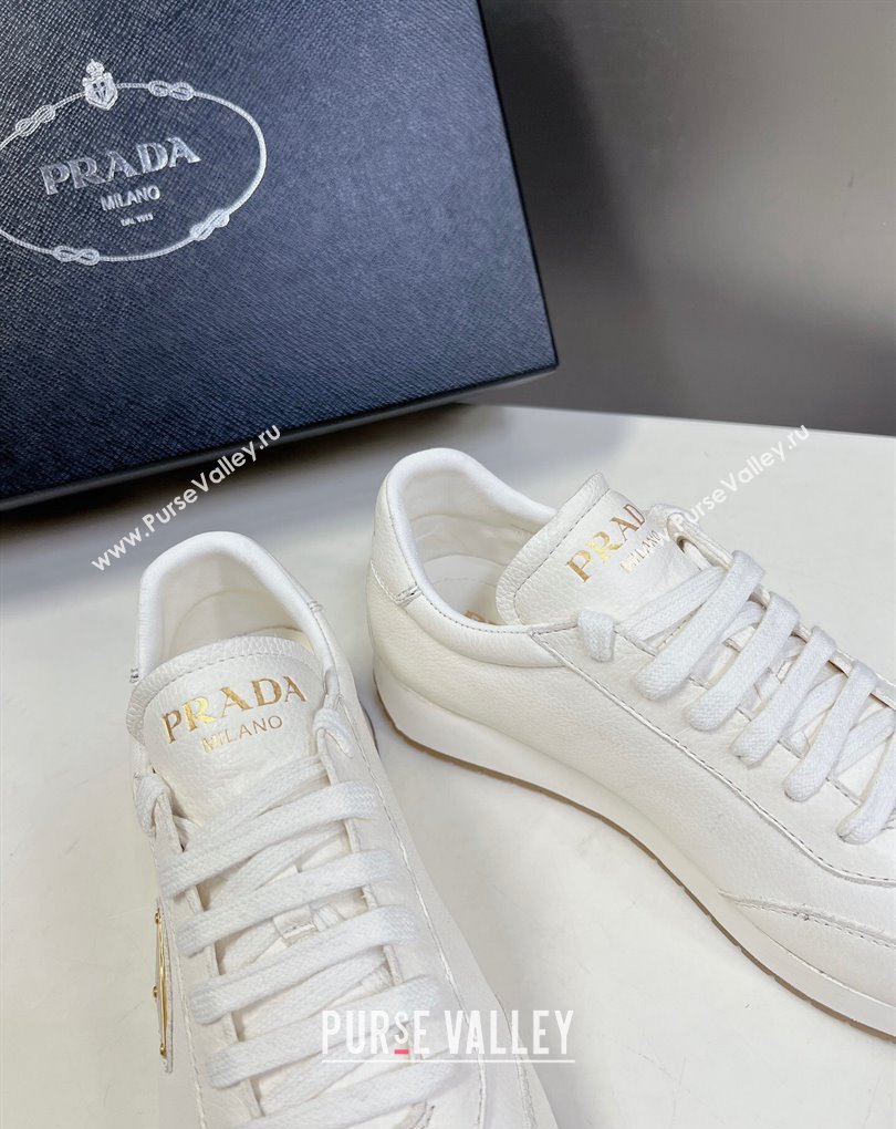 Prada leather Mens Sneakers with enameled triangle 01 2024 (modeng-240326a01)