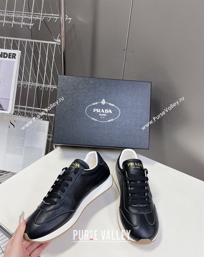 Prada leather Mens Sneakers with enameled triangle 07 2024 (modeng-240326a07)