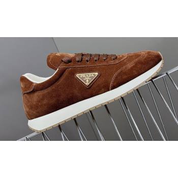 Prada leather Mens Sneakers with enameled triangle 06 2024 (modeng-240326a06)