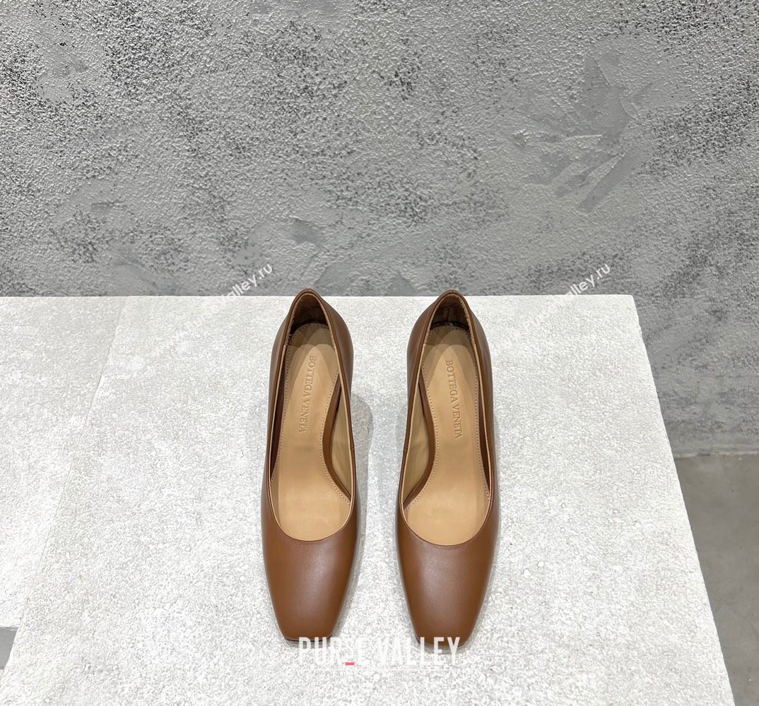 Bottega Veneta Heel 9cm Leather Knot pumps Brown 2024 (modeng-24032677)