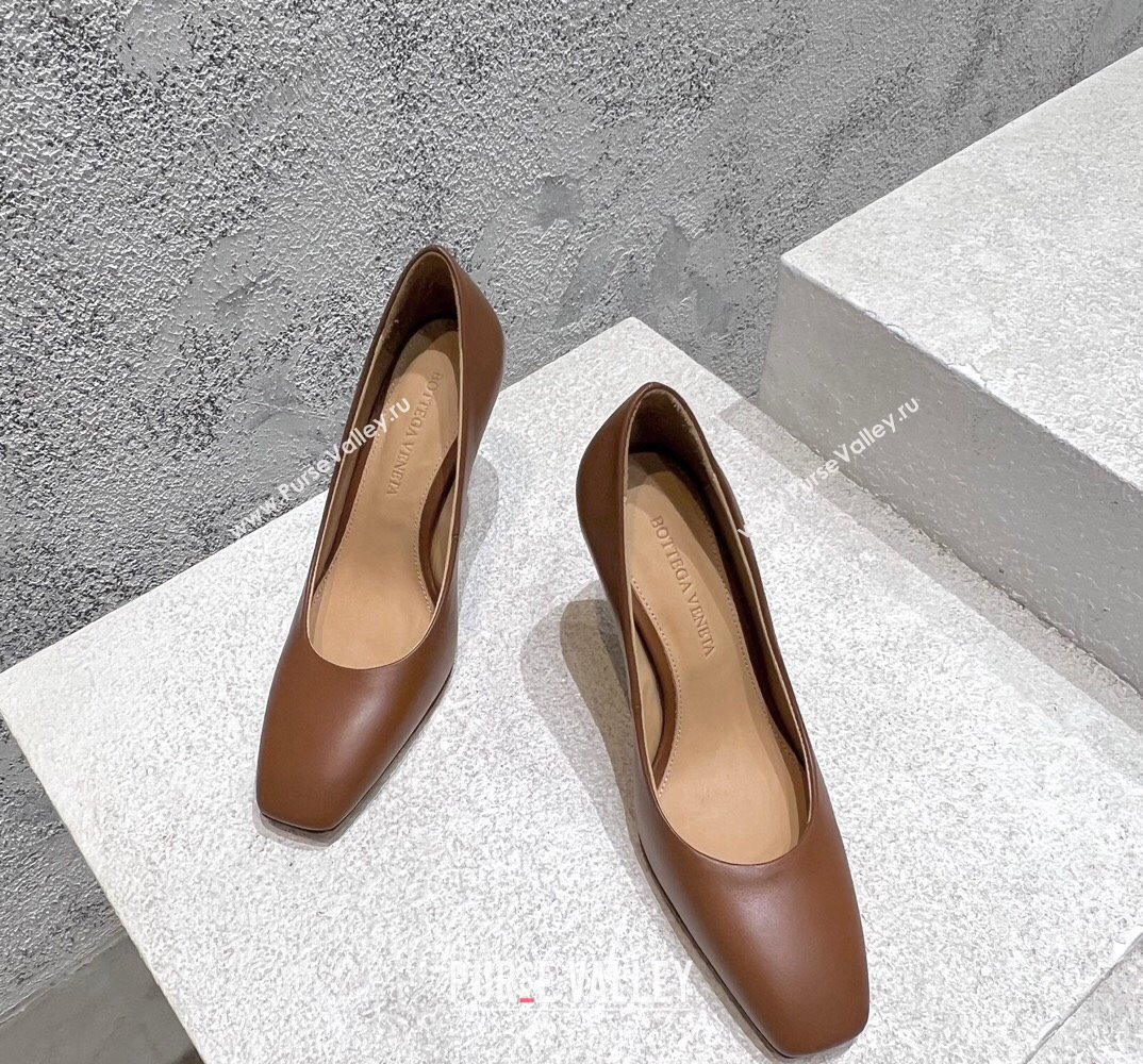 Bottega Veneta Heel 9cm Leather Knot pumps Brown 2024 (modeng-24032677)