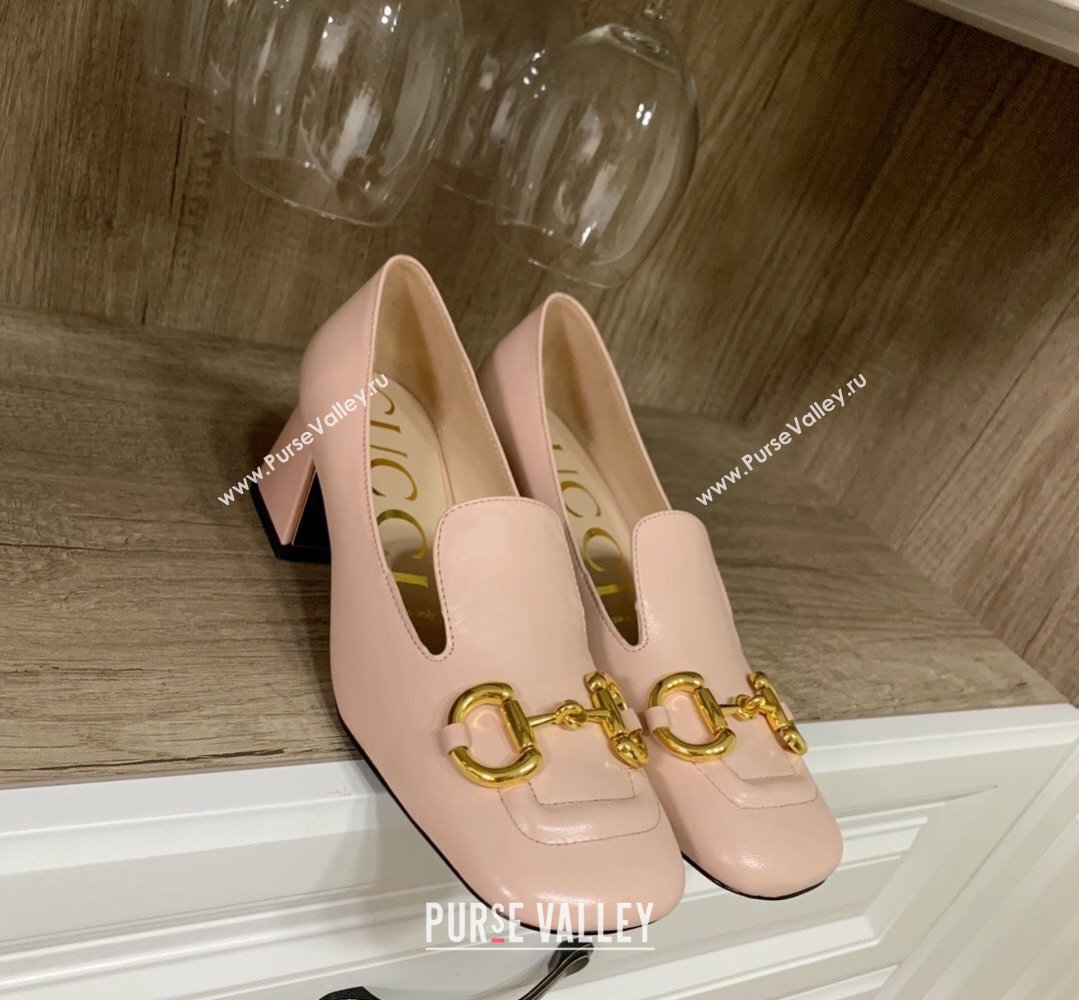 Gucci Heel 5.5cm Pumps with Horsebit in leather Nude (modeng-24032634)