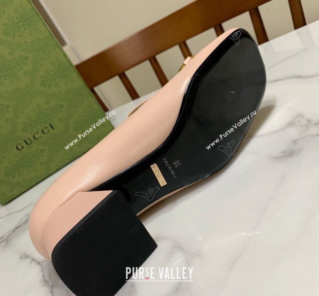 Gucci Heel 5.5cm Pumps with Horsebit in leather Nude (modeng-24032634)