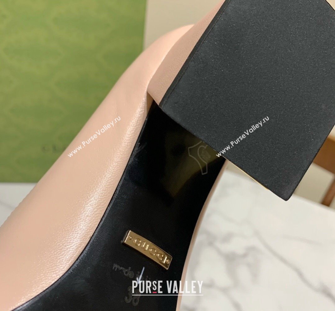 Gucci Heel 5.5cm Pumps with Horsebit in leather Nude (modeng-24032634)