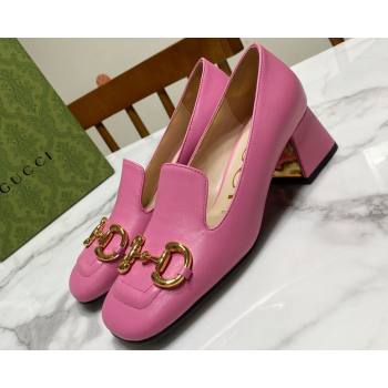 Gucci Heel 5.5cm Pumps with Horsebit in leather Pink (modeng-24032633)