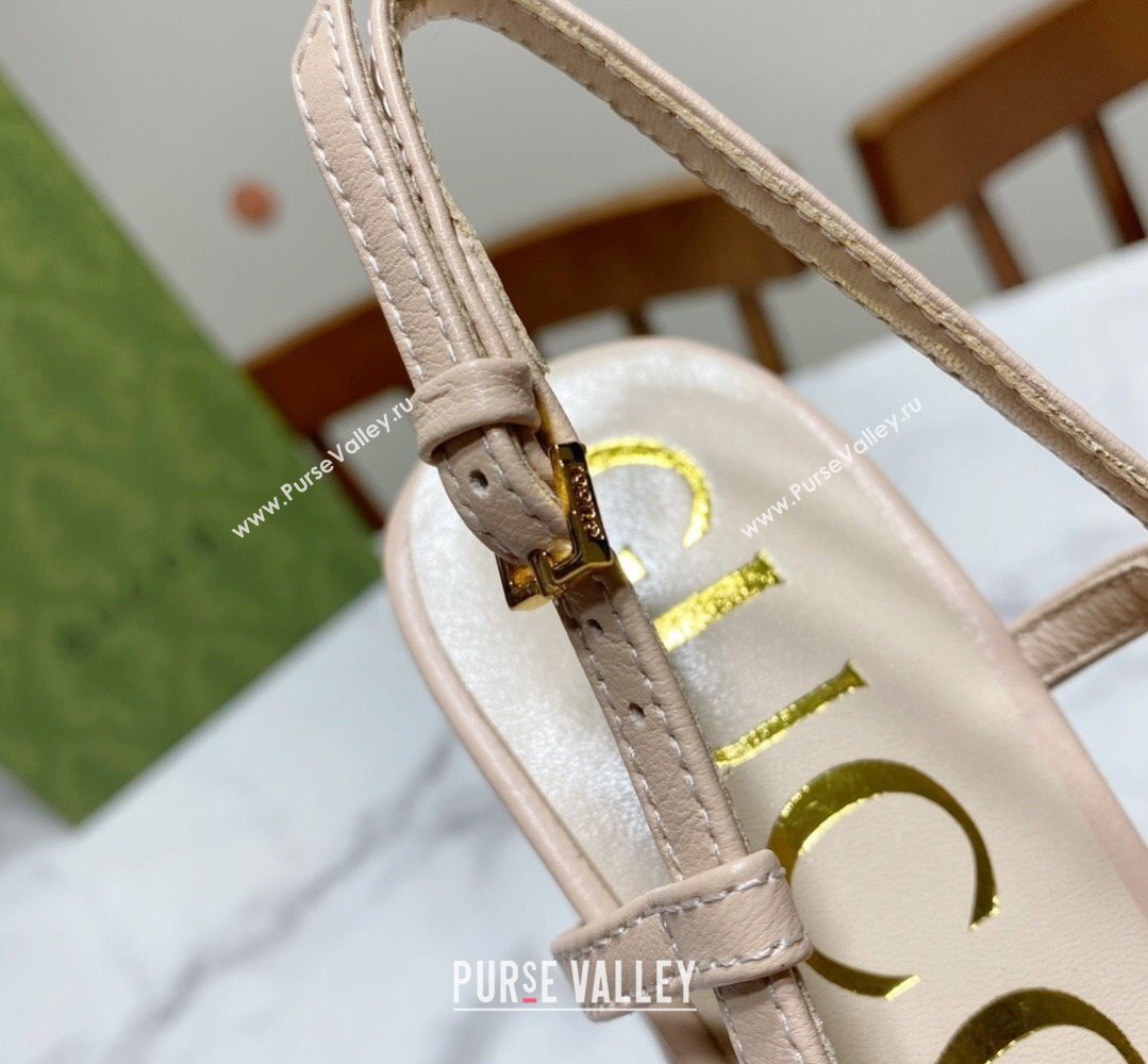 Gucci Heel 2.5cm/5.5cm/7.5cm slingbacks with Horsebit in leather Beige (modeng-24032653)