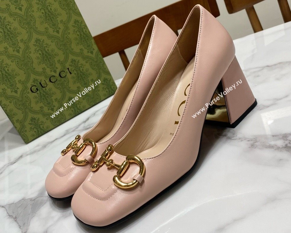 Gucci Heel 2.5cm/5.5cm/7.5cm pumps with Horsebit in leather Nude (modeng-24032644)