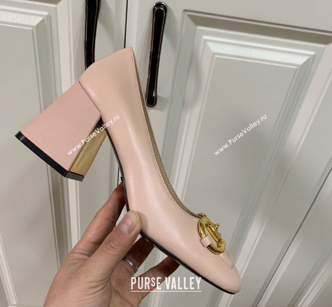 Gucci Heel 2.5cm/5.5cm/7.5cm pumps with Horsebit in leather Nude (modeng-24032644)