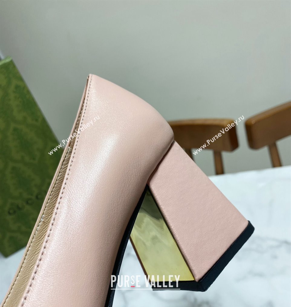 Gucci Heel 2.5cm/5.5cm/7.5cm pumps with Horsebit in leather Nude (modeng-24032644)