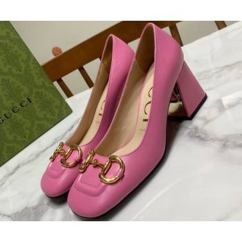 Gucci Heel 2.5cm/5.5cm/7.5cm pumps with Horsebit in leather Pink (modeng-24032643)