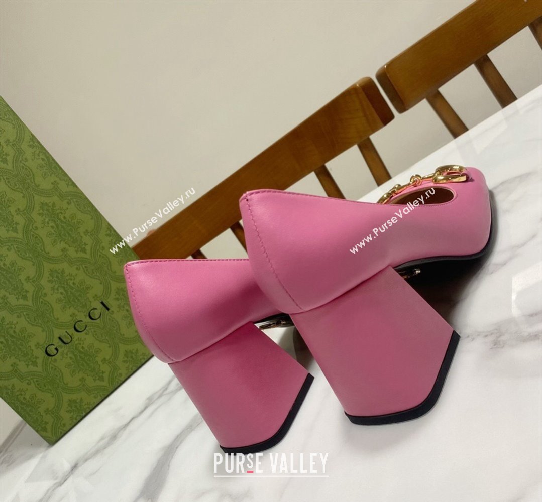 Gucci Heel 2.5cm/5.5cm/7.5cm pumps with Horsebit in leather Pink (modeng-24032643)