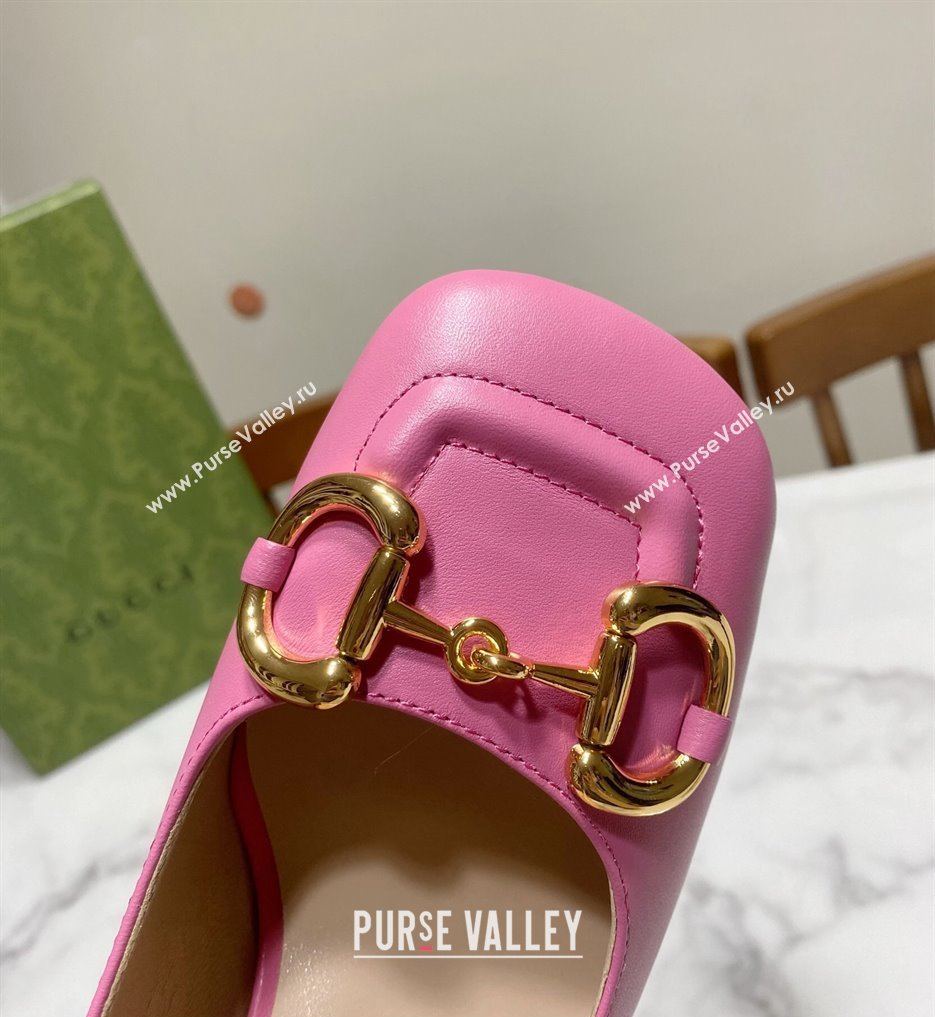 Gucci Heel 2.5cm/5.5cm/7.5cm pumps with Horsebit in leather Pink (modeng-24032643)