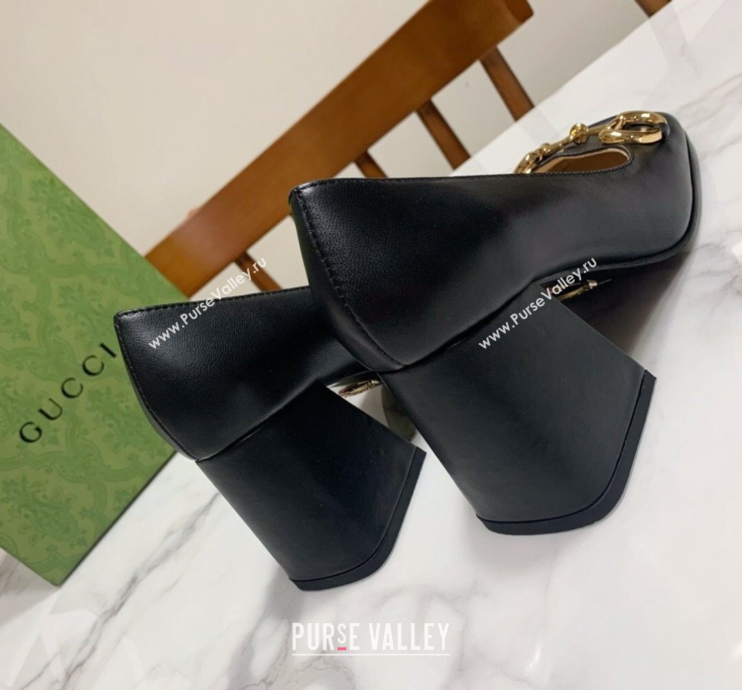 Gucci Heel 2.5cm/5.5cm/7.5cm pumps with Horsebit in leather Black (modeng-24032641)