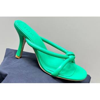 Bottega Veneta Heel 8.5cm Tubular leather Blink Mules Green 2024 (modeng-24032662)