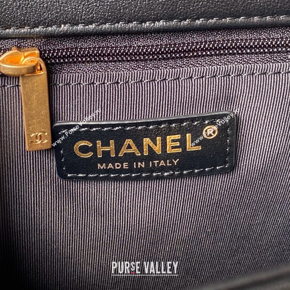 Chanel Shiny Calfskin Gold-Tone Metal Large Hobo Bag AS4668 Black 2024 (jiyuan-24032728)