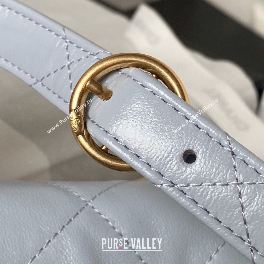 Chanel Shiny Calfskin Gold-Tone Metal Large Hobo Bag AS4668 Gray 2024 (jiyuan-24032730)