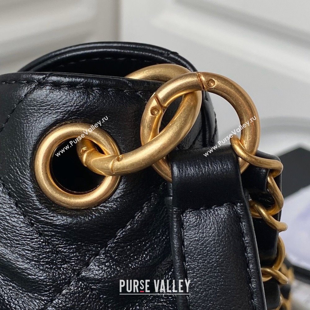 Chanel Shiny Calfskin Gold-Tone Metal Large Hobo Bag AS4668 Black 2024 (jiyuan-24032728)
