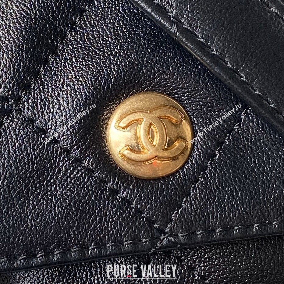 Chanel Shiny Calfskin Gold-Tone Metal Large Hobo Bag AS4668 Black 2024 (jiyuan-24032728)