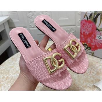 Dolce Gabbana Raffia sliders Light Pink 2024 (modeng-24032835)