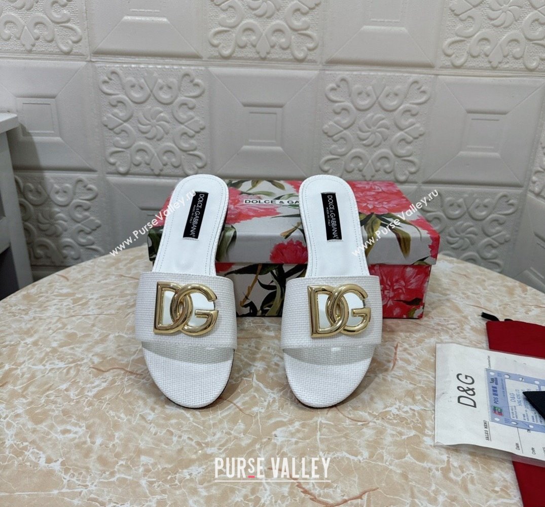 Dolce Gabbana Raffia sliders White 2024 (modeng-24032833)