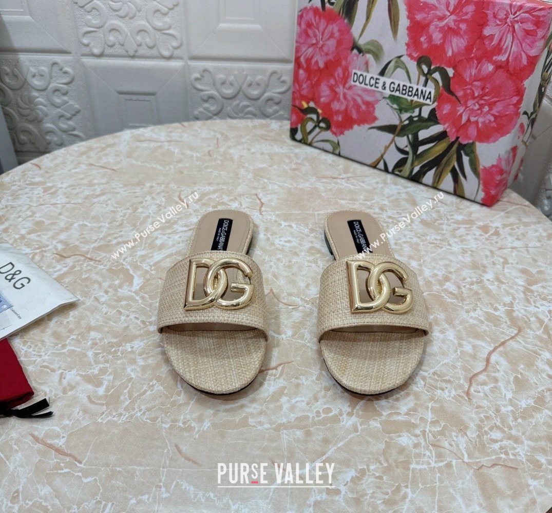 Dolce Gabbana Raffia sliders Beige 2024 (modeng-24032836)