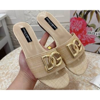 Dolce Gabbana Raffia sliders Beige 2024 (modeng-24032836)