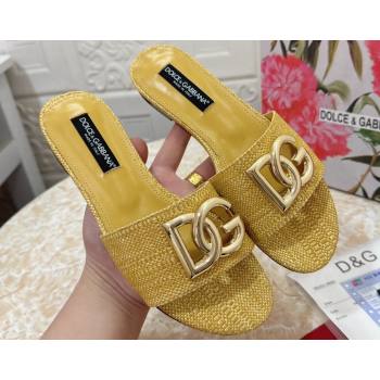 Dolce Gabbana Raffia sliders Yellow 2024 (modeng-24032837)