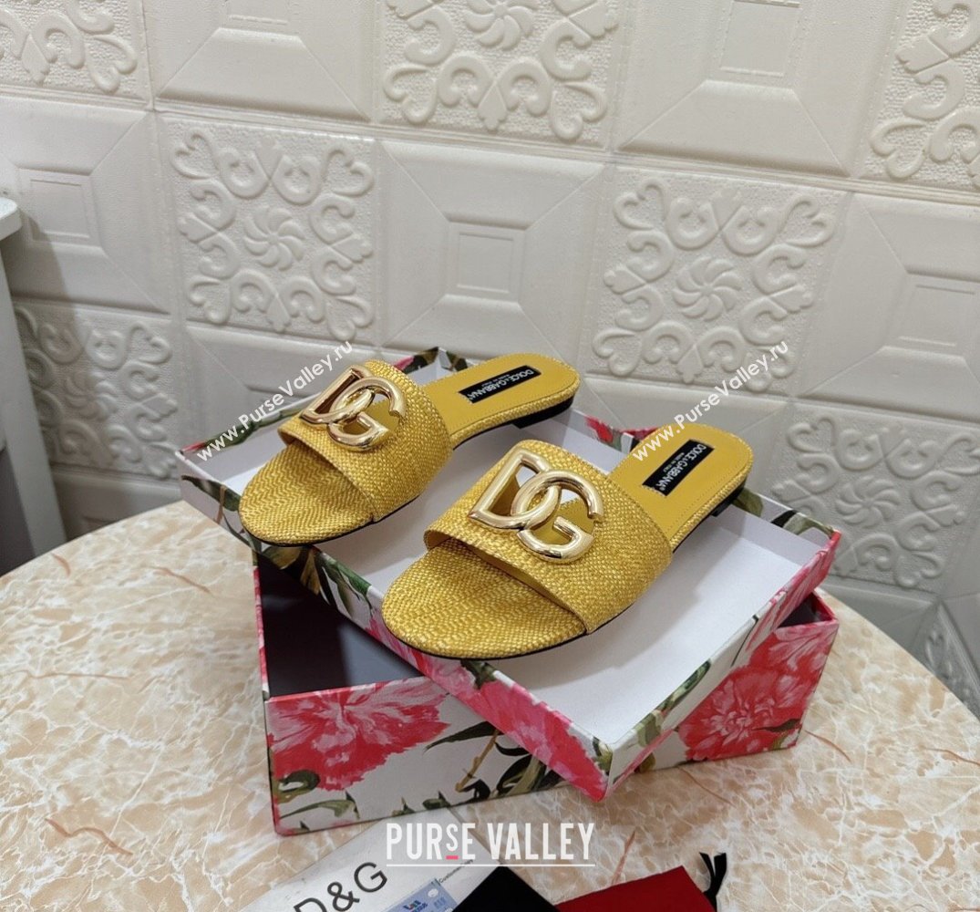 Dolce Gabbana Raffia sliders Yellow 2024 (modeng-24032837)