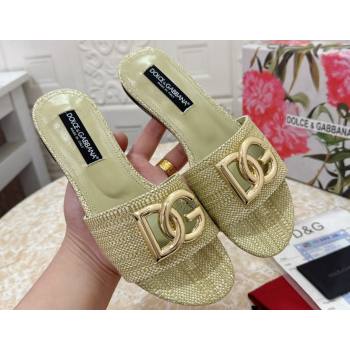 Dolce Gabbana Raffia sliders Light Green 2024 (modeng-24032838)