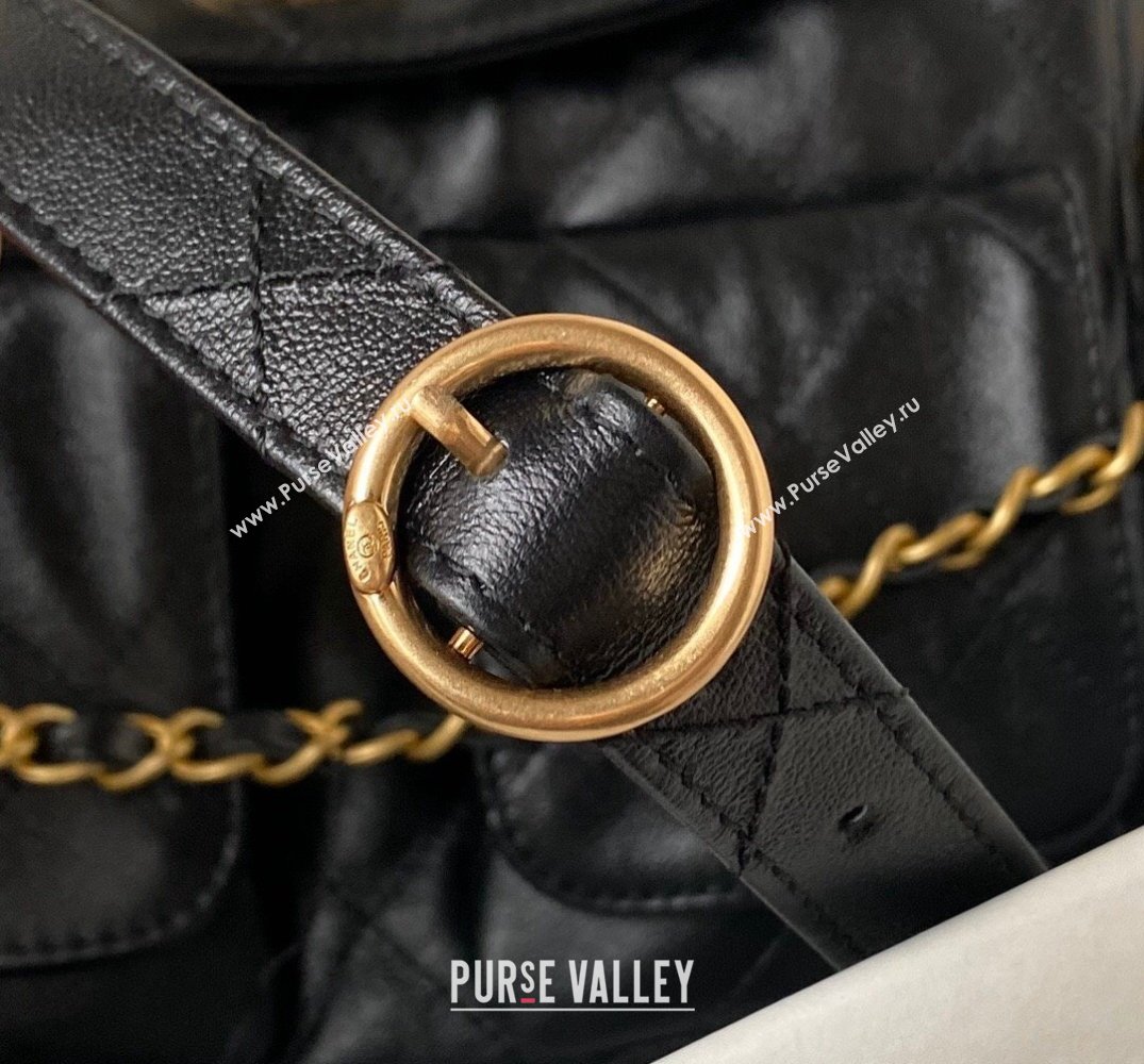 Chanel Shiny Calfskin Gold-Tone Metal Hobo Handbag AS4743 Black 2024 (jiyuan-24032731)