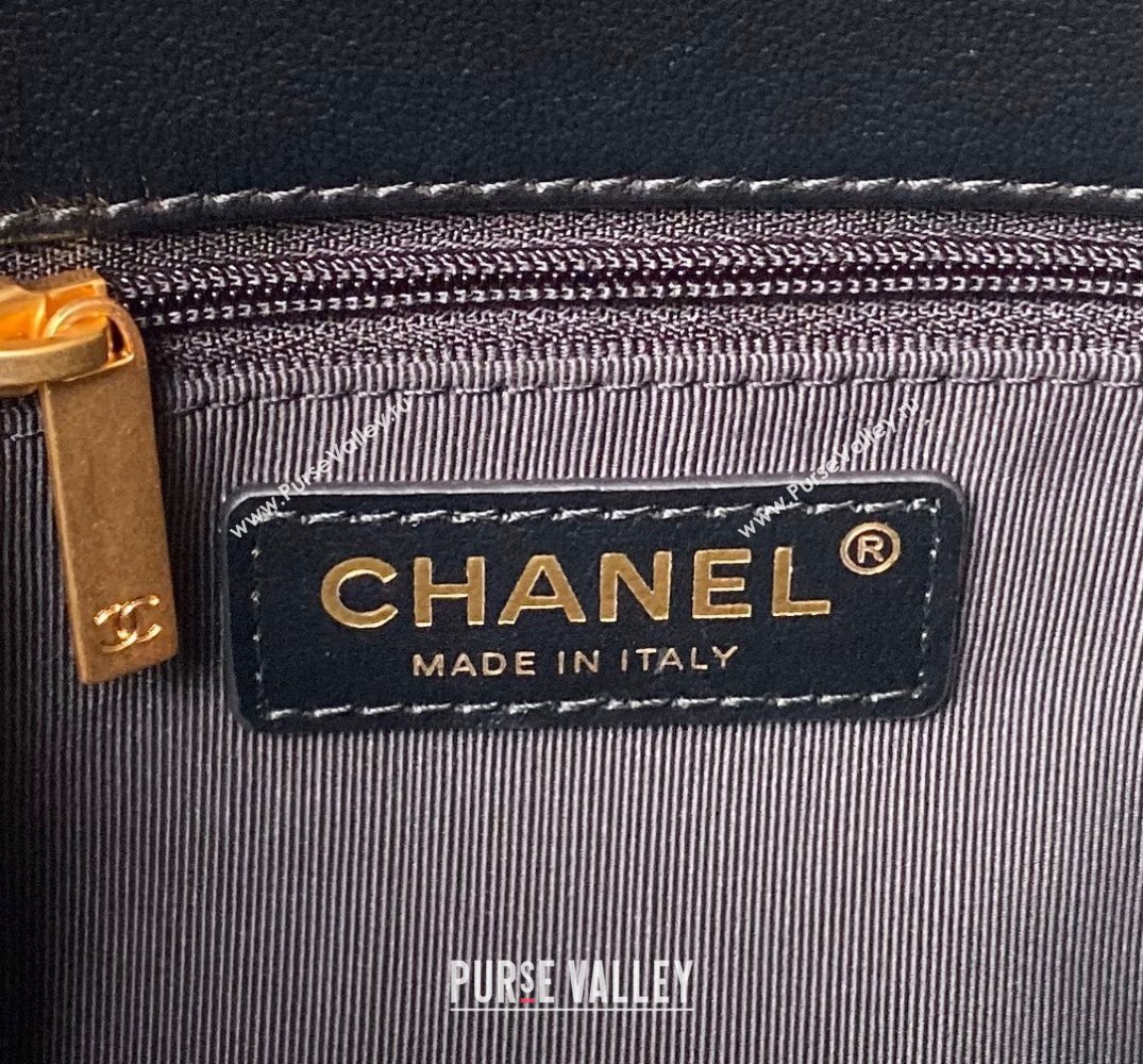 Chanel Shiny Calfskin Gold-Tone Metal Hobo Handbag AS4743 Black 2024 (jiyuan-24032731)