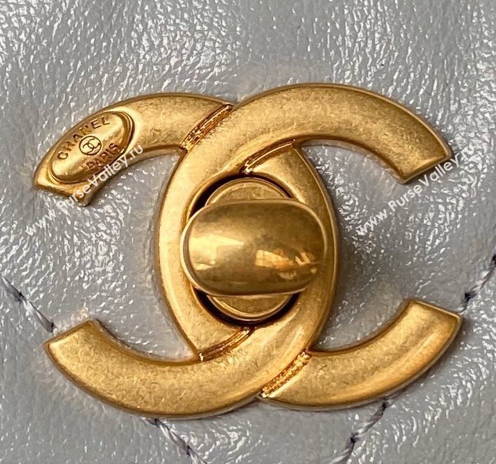 Chanel Shiny Calfskin Gold-Tone Metal Hobo Handbag AS4743 Gray 2024 (jiyuan-24032733)