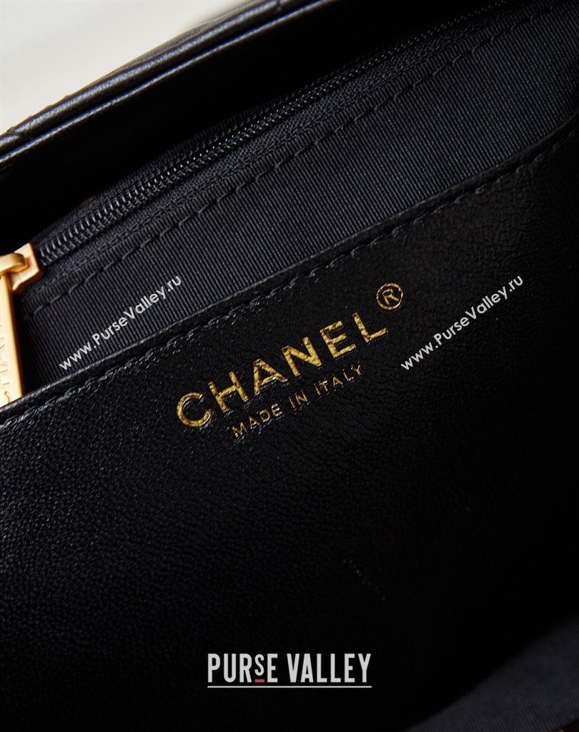 Chanel Lambskin Gold-Tone Metal Large Hobo Bag AS4755 Black 2024 (jiyuan-24032726)