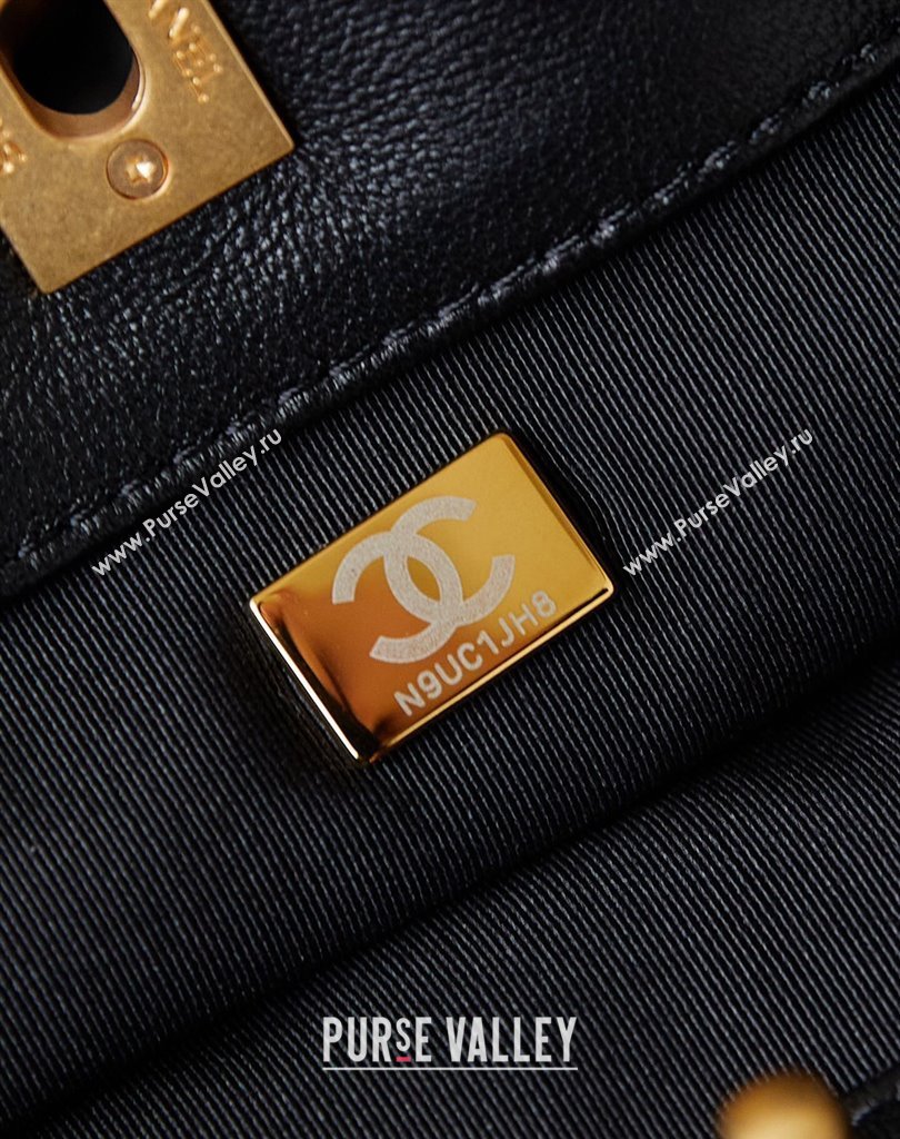 Chanel Lambskin Gold-Tone Metal Large Hobo Bag AS4755 Black 2024 (jiyuan-24032726)