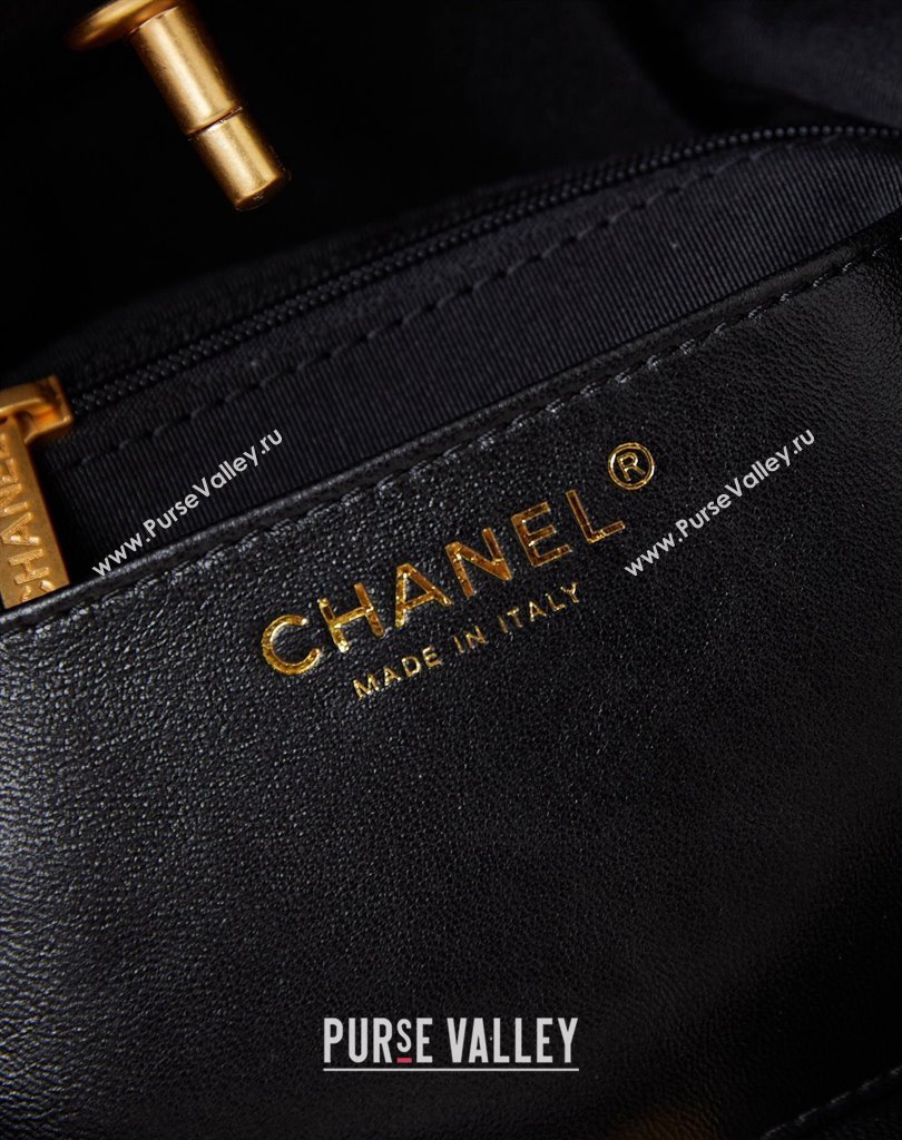 Chanel Lambskin Gold-Tone Metal Small Hobo Bag AS4754 Black 2024 (jiyuan-24032727)