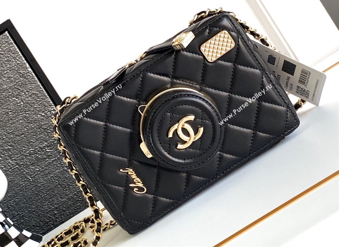 Chanel Lambskin Gold-Tone Metal Camera Bag AS4817 Black 2024 (jiyuan-24032715)