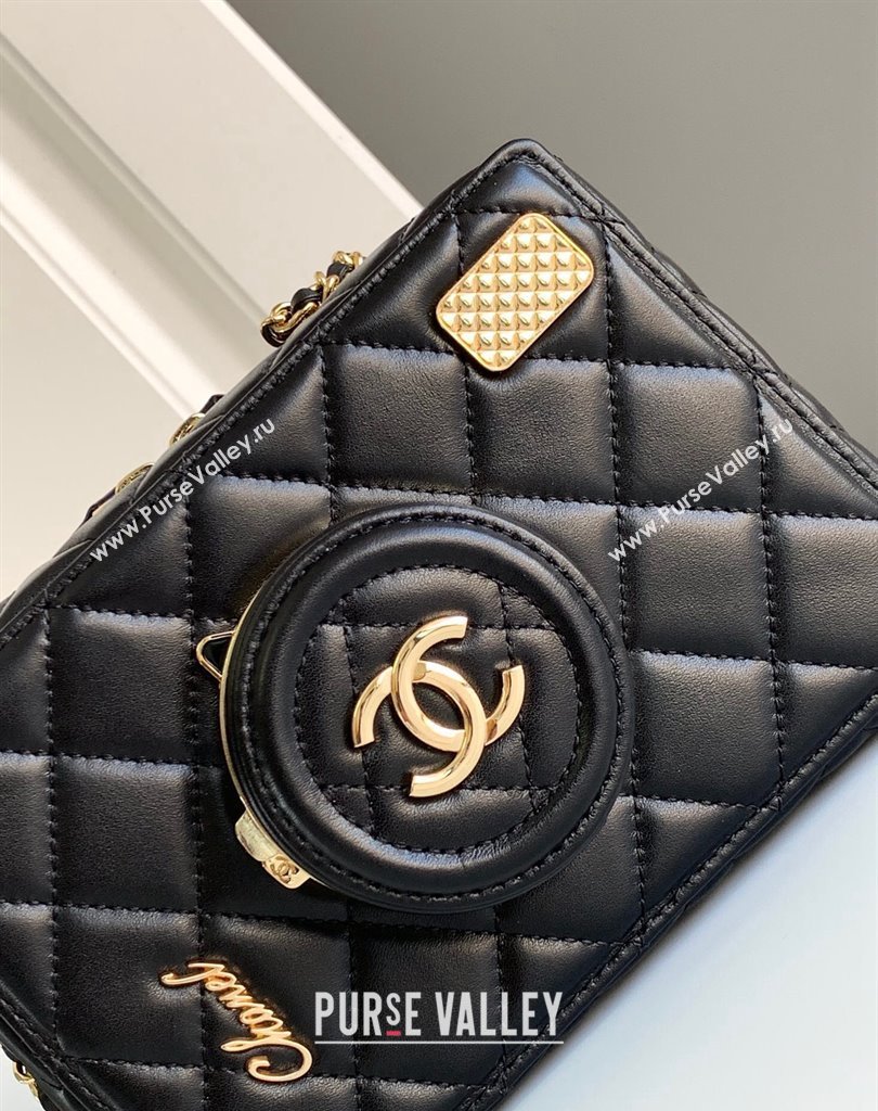 Chanel Lambskin Gold-Tone Metal Camera Bag AS4817 Black 2024 (jiyuan-24032715)