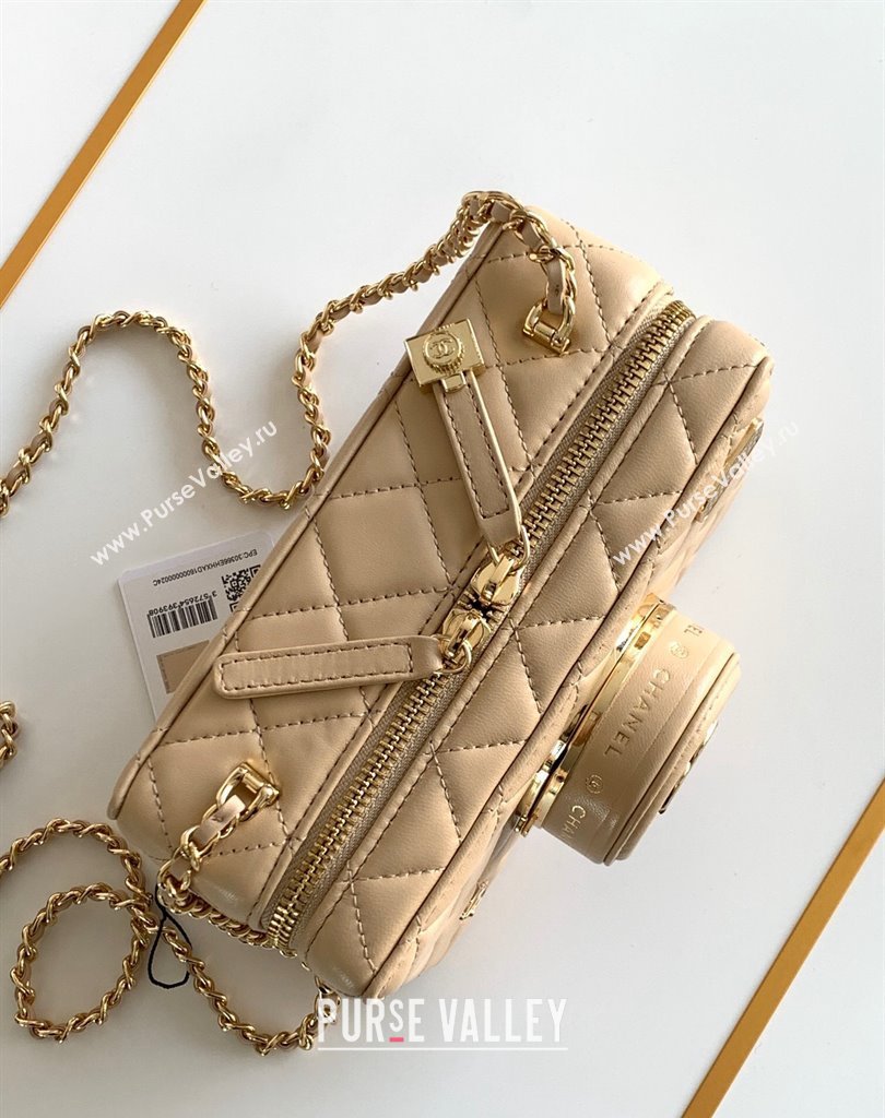 Chanel Lambskin Gold-Tone Metal Camera Bag AS4817 Beige 2024 (jiyuan-24032718)