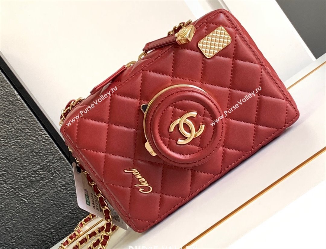 Chanel Lambskin Gold-Tone Metal Camera Bag AS4817 Red 2024 (jiyuan-24032717)