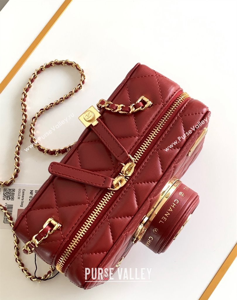 Chanel Lambskin Gold-Tone Metal Camera Bag AS4817 Red 2024 (jiyuan-24032717)