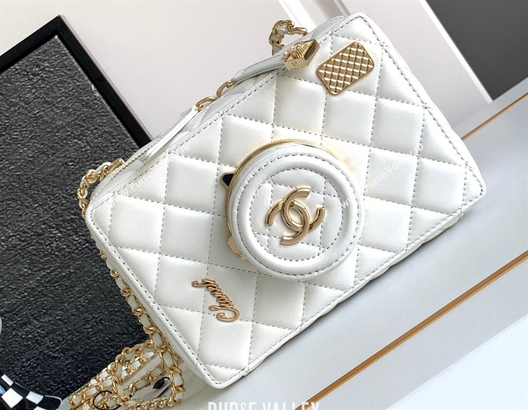 Chanel Lambskin Gold-Tone Metal Camera Bag AS4817 White 2024 (jiyuan-24032716)